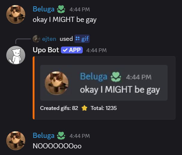 Upo Bot GIF command preview